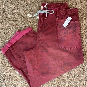 Anthropologie The Trailblazer Patchwork, draw string pants.